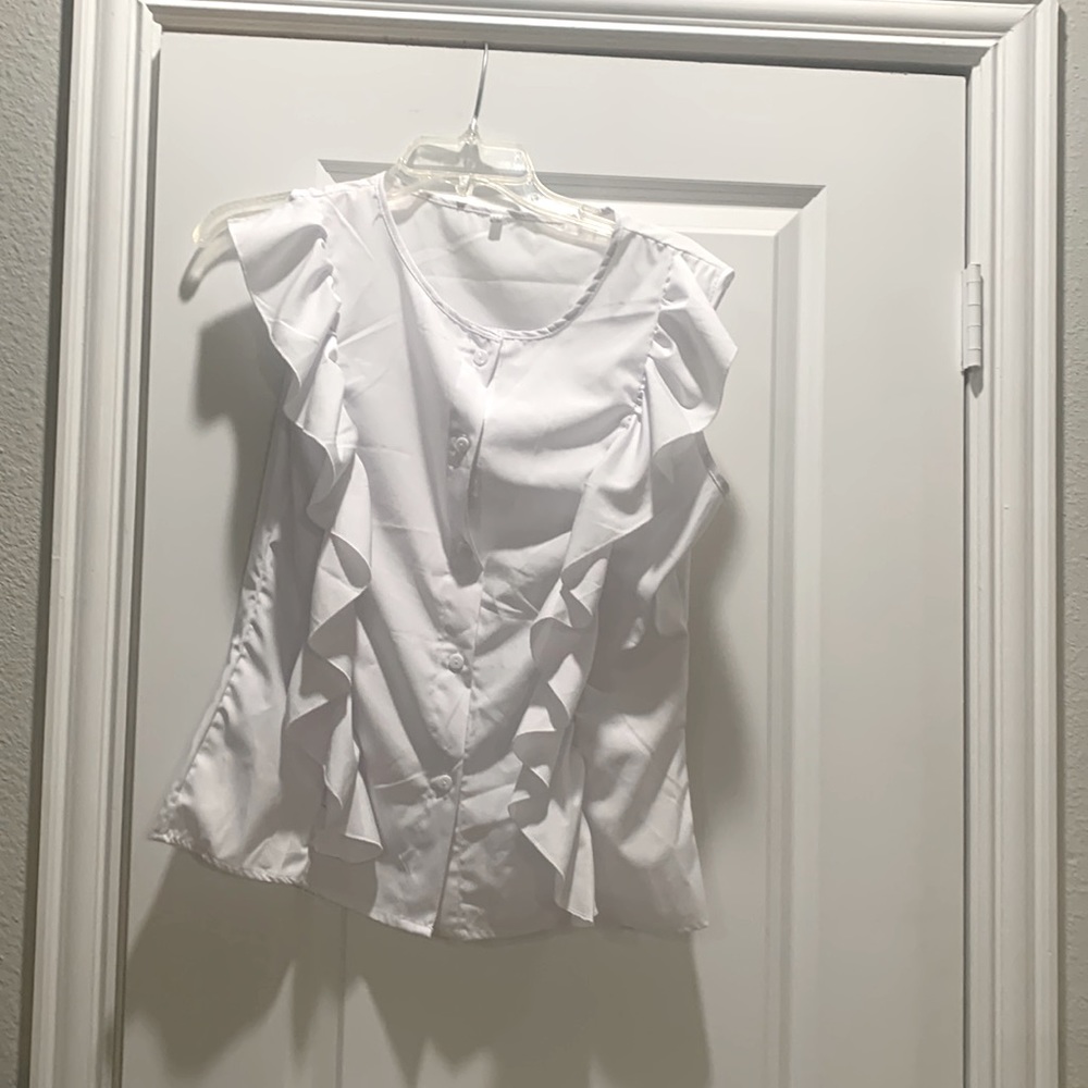 White Ruffle Blouse